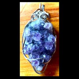 OOAK Wire wrap Amethyst Pendant.